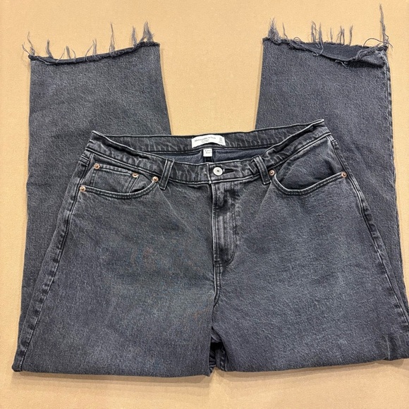 Abercrombie & Fitch Women’s Curve Love Baggy Low Rise Size 31/12S Faded Black - Picture 4 of 14